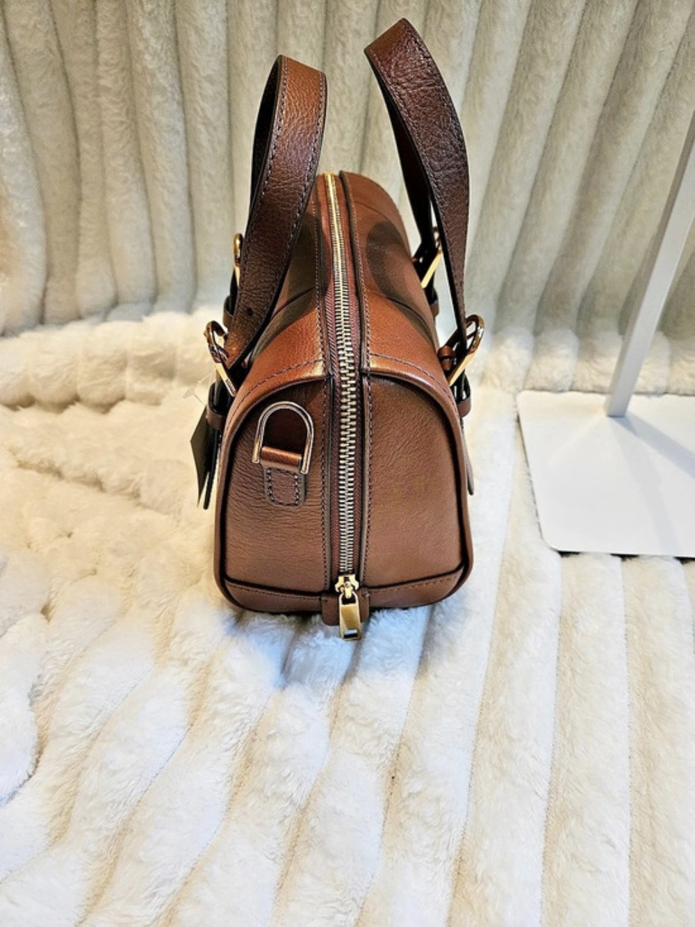 New!Fossil✨️Carlie Mini Satchel Brown - Picture 8 of 13